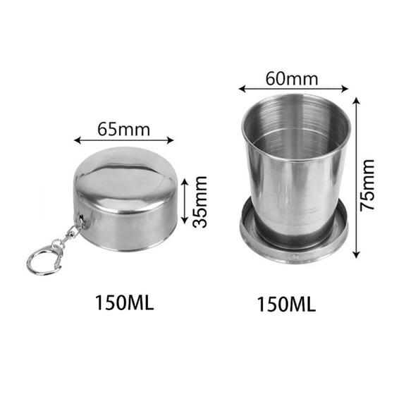 Hiking Essential 304 Stainless Steel Collapsible Drinking Mug Portable