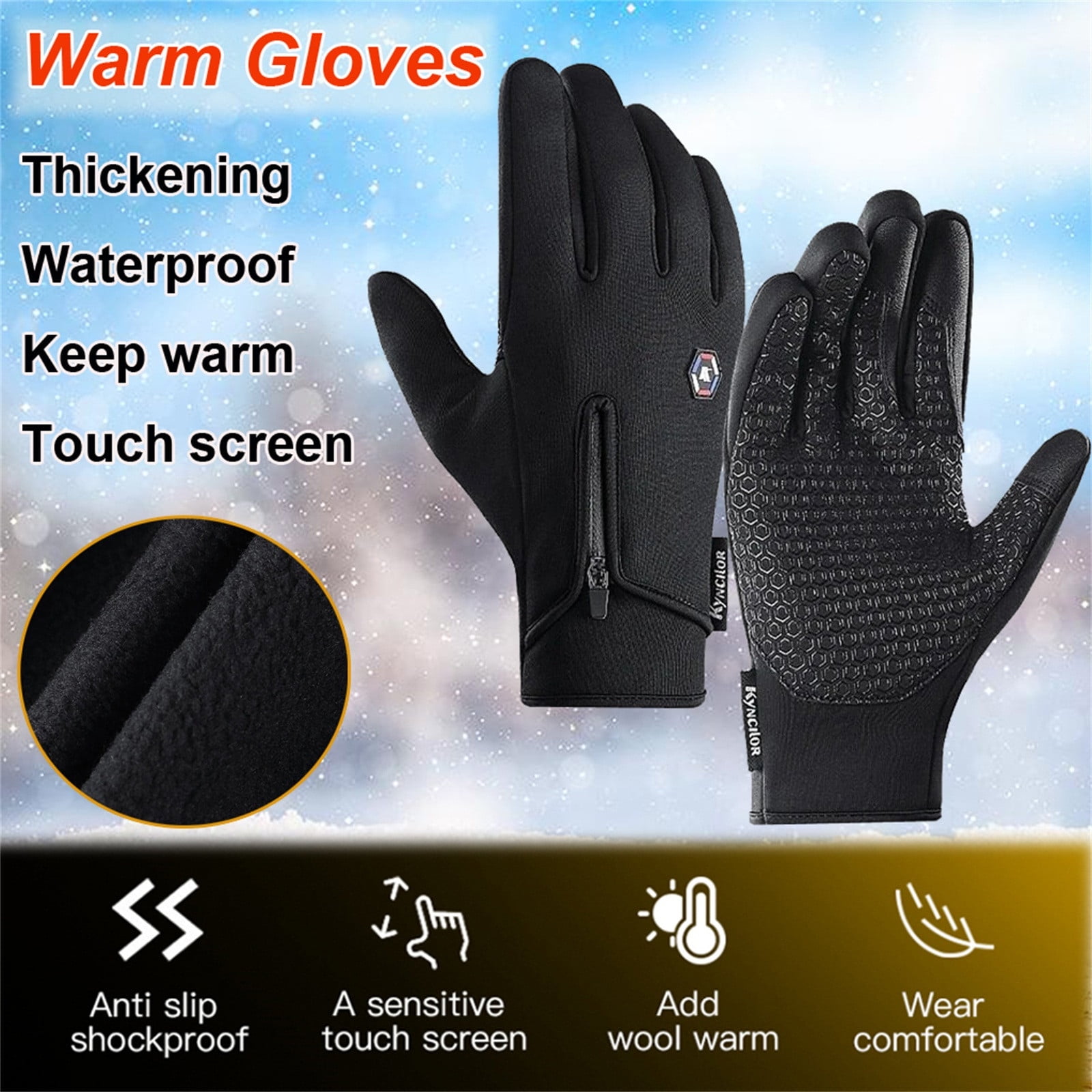 Hiking Essential Clearance,Winter Cycling Ski Outdoor Gloves