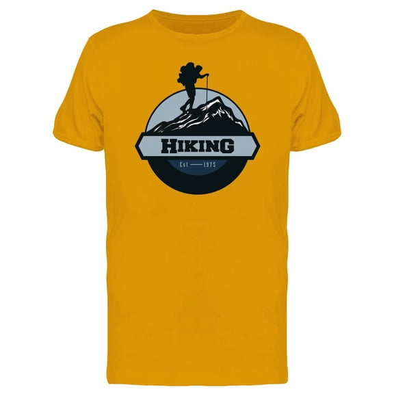 Hiking Est 1975 Logo T-Shirt Men -Image by Shutterstock, Male 3X-Large
