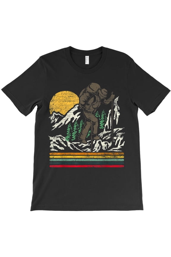 Hiking Full Moon Mountain Funny Hike Forest Nature Moonlight Retro H18226 T-Shirt, for Men and Women, Up to Size 5XL