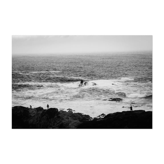 Hiking Garrapata B&W - Big Sur California Photography Black and White Ocean Coast Waves Landscape Beach Coastal Unframed Wall Art Print 32 x 48 inches