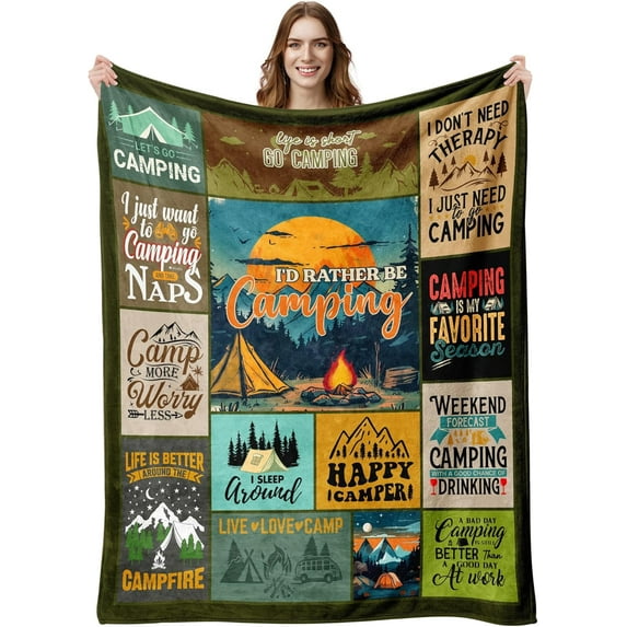 Hiking Gifts for Men Women, Cool Hiking Gifts, Hikers Gifts, Gifts for Hikers, Hiking Lovers Gifts Idea, Outdoor Caming Adventure Gifts for Hikers Lovers, Hiking Rv Travel Gifts Blanket 50"x60"