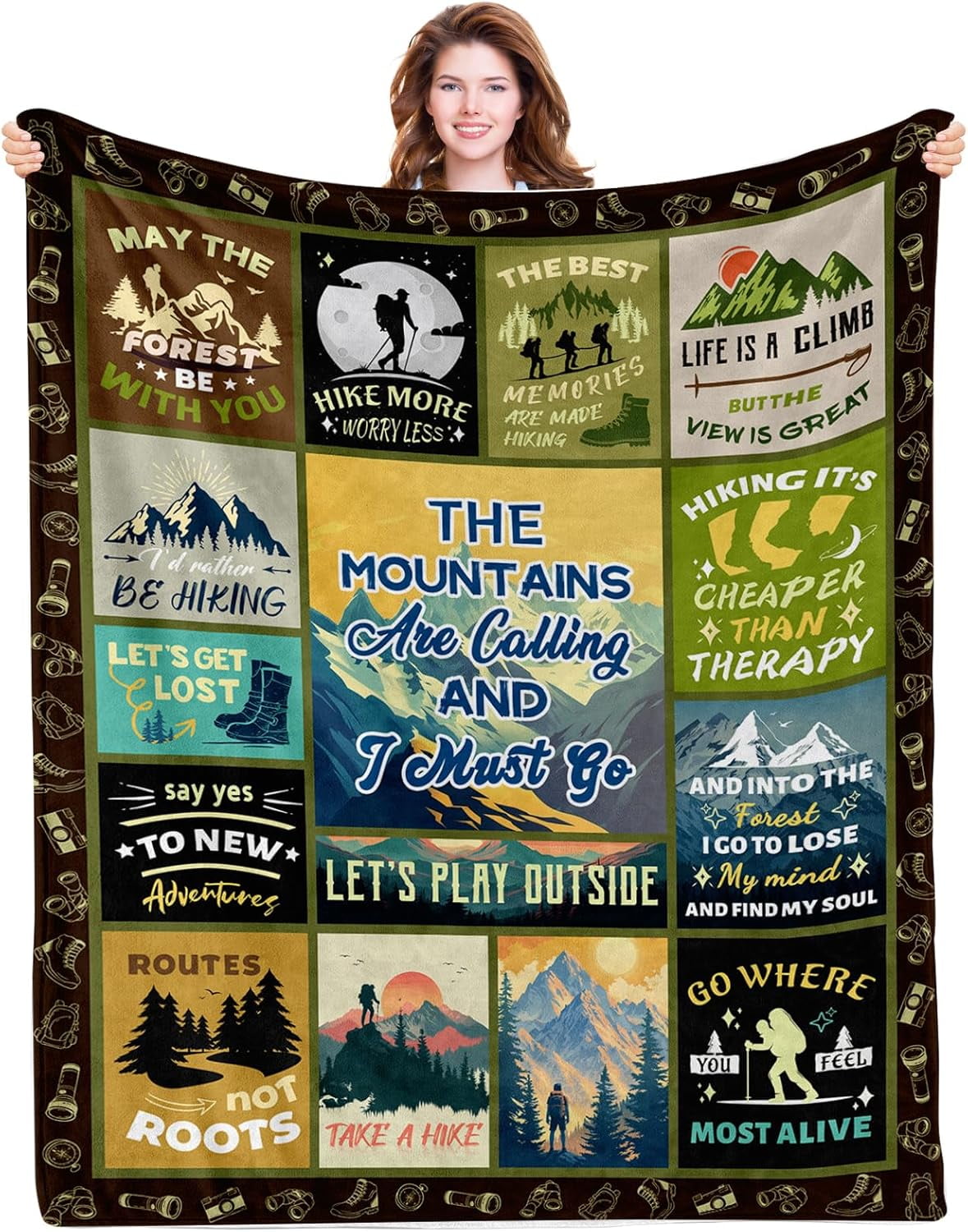 Hiking Gifts for Women, Gifts for Hikers, Hiking Gifts for Men, Hiking Gear for Women, Hiking Blanket for Women, Hiking Lovers Gifts on Birthday Christmas Thanksgiving