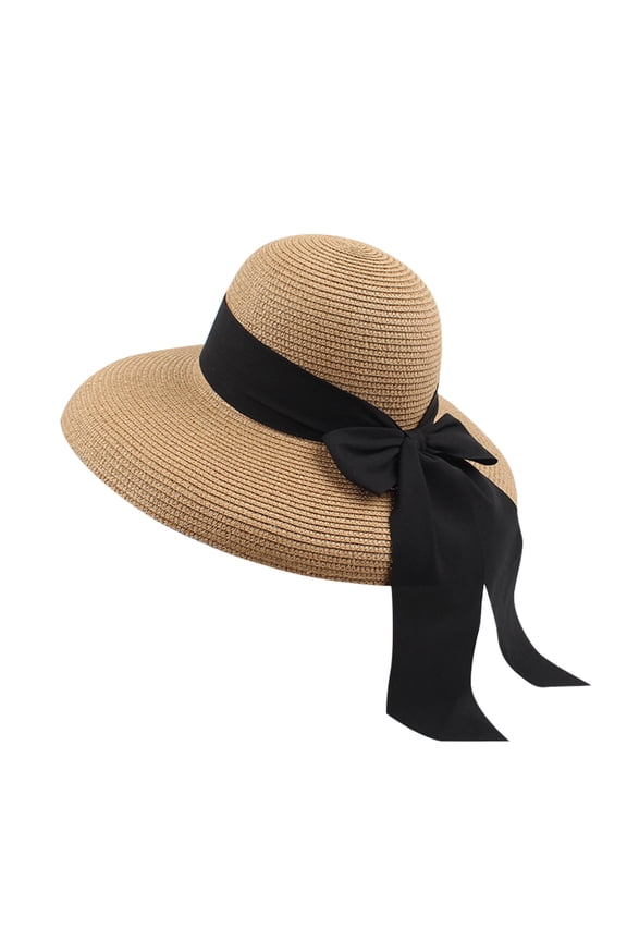 Hiking Hat UPF 50+ Womens Summer Hat Upf 50+ Sun Hats For Women Sun Hats with UV Protection for Fishing Women Fashion Summer Bow Straw Foldable Hat Beach Sun Protection Hats Caps
