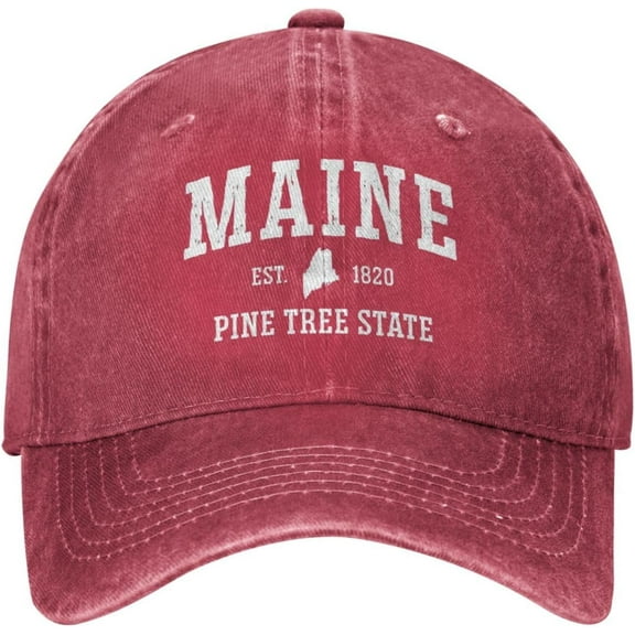 Hiking Hats for Men Hiking Baseball Hat for Womens Lids Caps Adjustable Maine Retro Cap