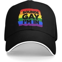 Hiking Hats for Men LGBT Retro Hats for Women Sounds Gay I'm in Tennis Caps