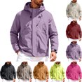 thumbnail image 1 of Hiking Hooded Jacket for Men,Waterproof Windbreaker Lightweight Packable Rain Jacket,Multi Pockets,Outdoor Sports Use, 1 of 6