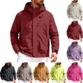 thumbnail image 1 of Hiking Hooded Jacket for Men,Waterproof Windbreaker Lightweight Packable Rain Jacket,Multi Pockets,Outdoor Sports Use, 1 of 6
