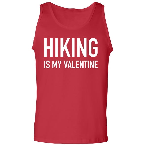 Hiking Is My Valentine Adult Tank Top