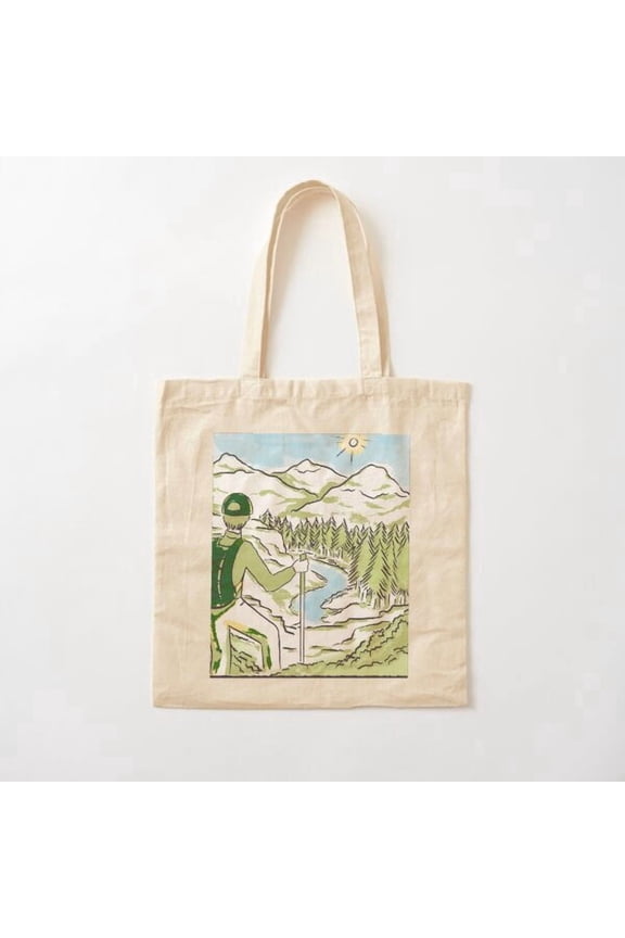 Hiking, It'S Another Half Mile Or So Hiker Canvas Tote Bags, Reusable Shopping Bag