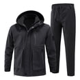 thumbnail image 1 of Hiking Jackets Suits Men's Padded Thickened Cold Windproof Waterproof Warm Clothing Riding Mountaineering Clothing Mens Fleece Jackets Tactical Suits Outdoor Hooded Camping Tracksuits Thermal Pants, 1 of 7