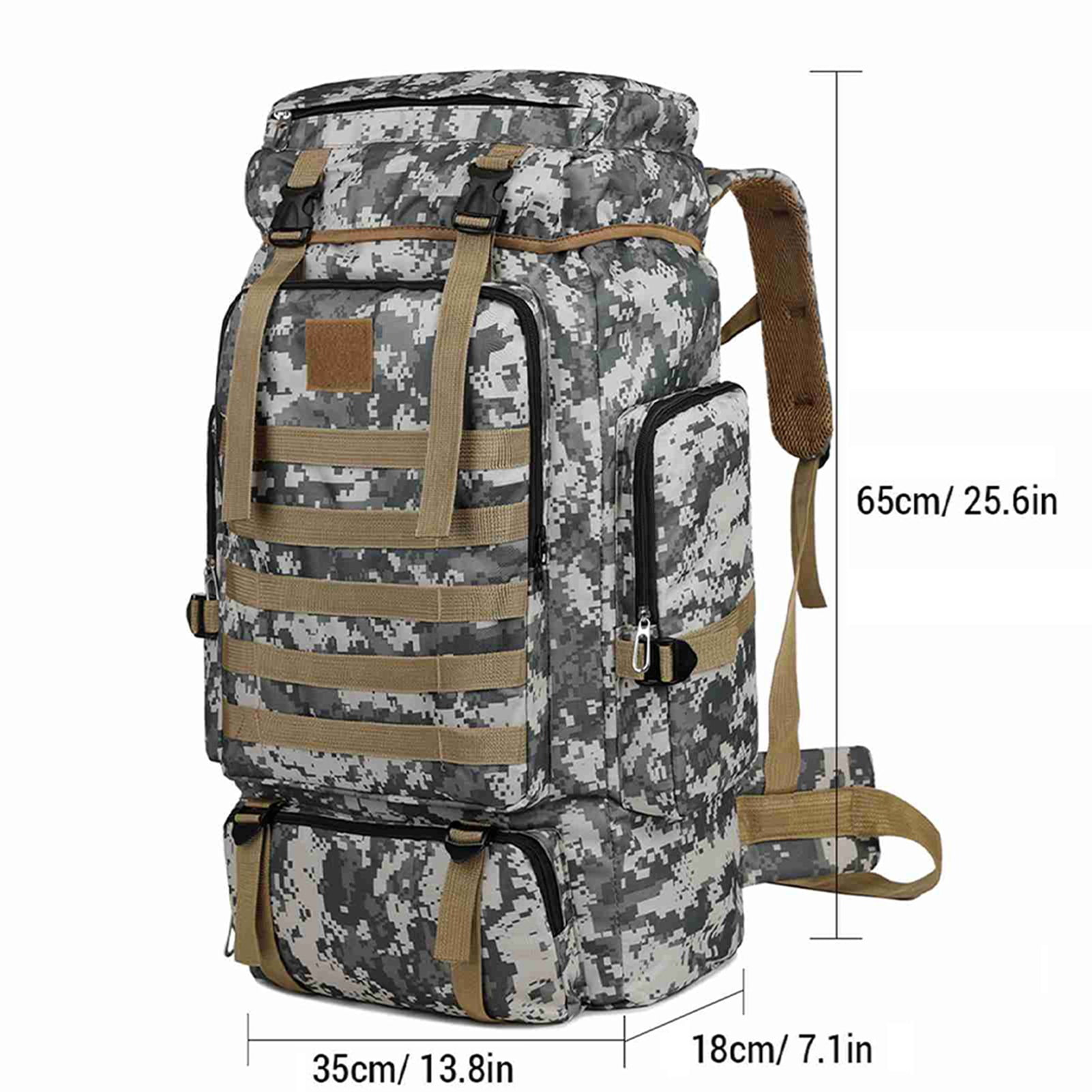 Large Rucking Backpack Hiking Large Capacity Hiking Backpack Outdoor Camping Rucksack Canvas ...