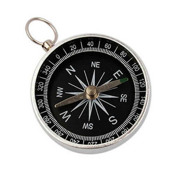 Hiking Lightweight Aluminum Compass 44mm Diameter Black Large Font for Navigation