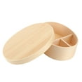 thumbnail image 1 of Japanese Wooden Lunch Box for Food Storage with 3 Compartments Beige Color Portable, 1 of 6