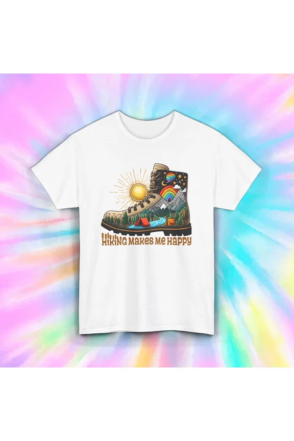 Hiking Makes Me Happy Kinetic Navigation Alpine Performance Gear Unisex T-Shirt N00285, up to size 5XL