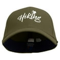 thumbnail image 1 of Hiking Man Typography Embroidered Low Profile Washed Flex Cap - Dk Olive OSFM, 1 of 5