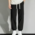 thumbnail image 1 of Hiking Pants for Men Big and Tall with Pockets M-8X Plus Size Relaxed Jogger Sweatpants Casual Solid Drawstring Elastic Waist Comfort Tapered Trousers, 1 of 7
