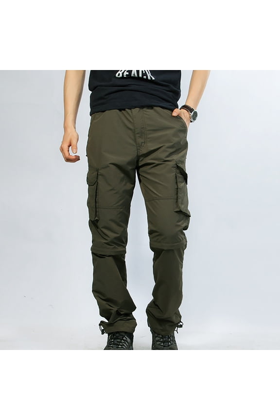 Hiking Pants Men Cargo Pants for Men Detachable Trouser Legs Mens Hiking Pants Convertible Zip Off Shorts Outdoor Quick Dry Travel Trouser Breathable Fishing Safari Pants Cargo Trouser