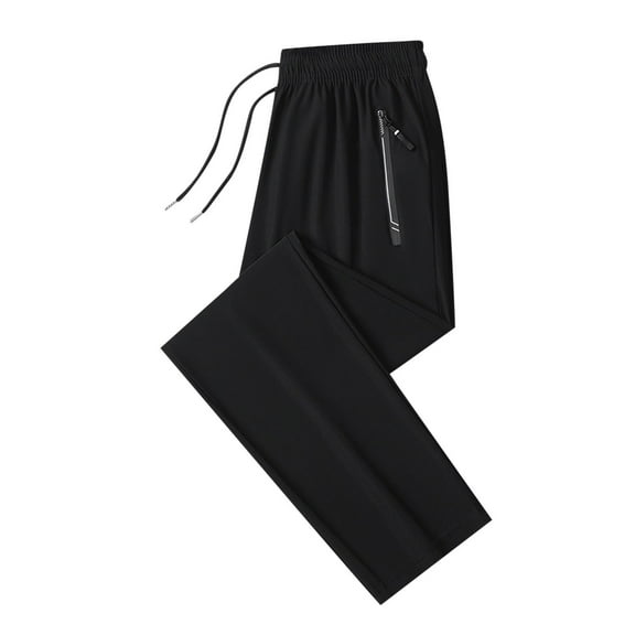 Hiking Pants for Men Waterproof Lightweight Casual Running Joggers Athletic Outdoor Trousers with Zipper Pockets New Mens Pull on Pants Wide Leg Black 5XL