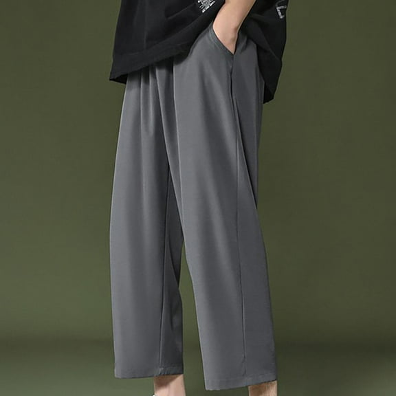 Hiking Pants for Men Big and Tall Plus Size Lightweight Wide Leg Athletic Trousers Casual Solid Loose Ankle Lenght Outdoor Jogger Pant with Pockets