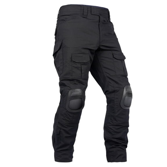 TRGPSG Men's Work Pants with Knee Pads,10 Pockets Hiking Pants for Men G3 Camo Hunting Pants,Black,Size 40