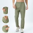 thumbnail image 1 of Hiking Pants for Men Quick Dry Lightweight Zipper Pockets Straight Leg Elastic Waist Workout Athletic Joggers (XS, Army Green), 1 of 8