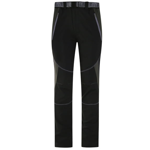 Hiking Pants for Men Relaxed Quick-Dry Straight Leg Drawstring Elastic Waist Trousers with Zipper Pockets Casual Color Block Outdoor Athletic Pant