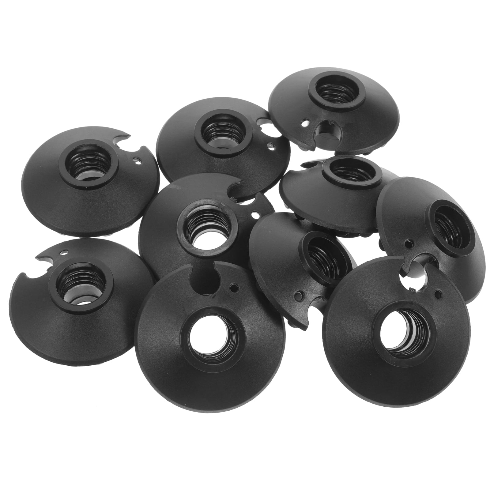 Hiking Pole Mud Support Trekking Tip Plastic Black Loght Walking Cane Universal 10 Pcs