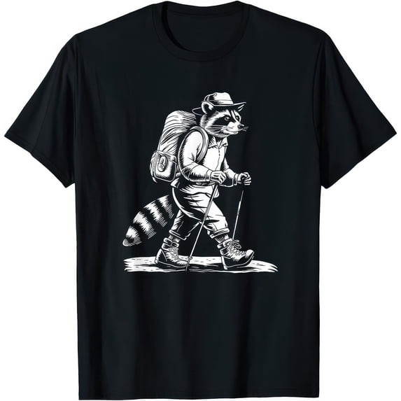 Hiking Raccoon T Shirt