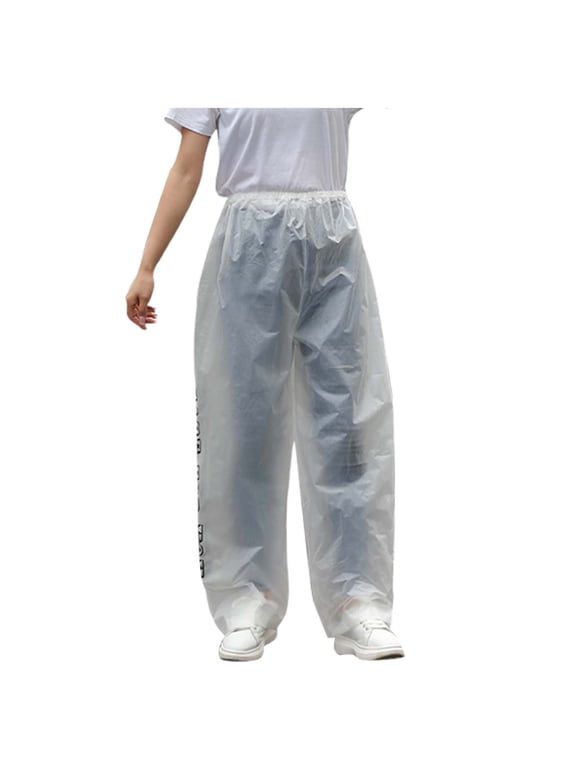 Hiking Rain Pants for Men & Women Portable Waterproofing Rain Trousers (Clear One Size)