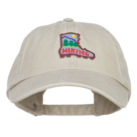 Hiking Shoe Patched Two Tone Washed Cap - Beige OSFM