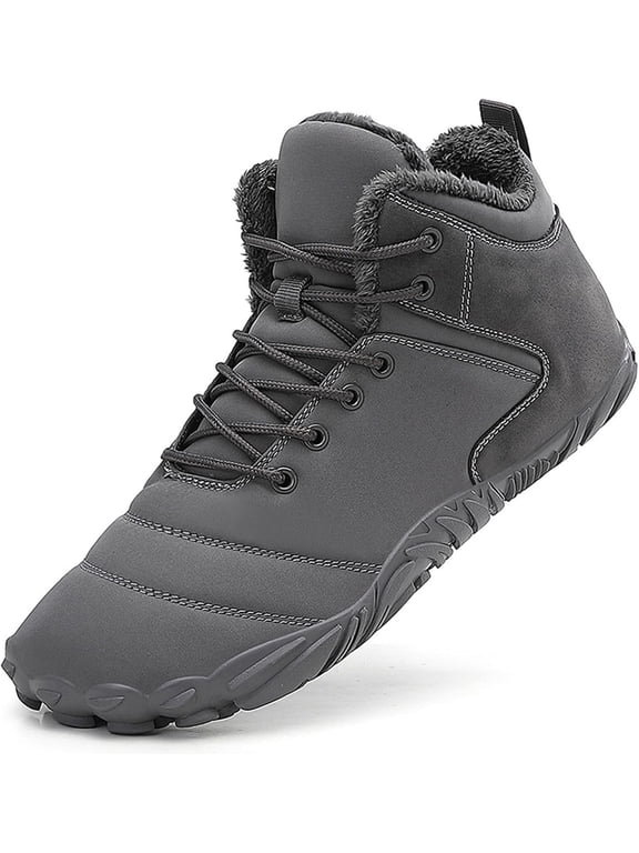 Hiking Shoes Barefoot Men's Winter Warm Zero Drop Snow Boots Outdoor Waterproof Anti-Slip Wide Toe Box Five Finger Sneakers