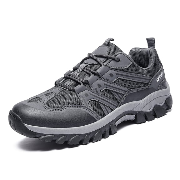 Gexuosn Hiking Shoes Men Non-Slip Lightweight Travel for Walking Comfort Outdoor Trekking Camping Climbing Daily Fashion Sneakers,Gray