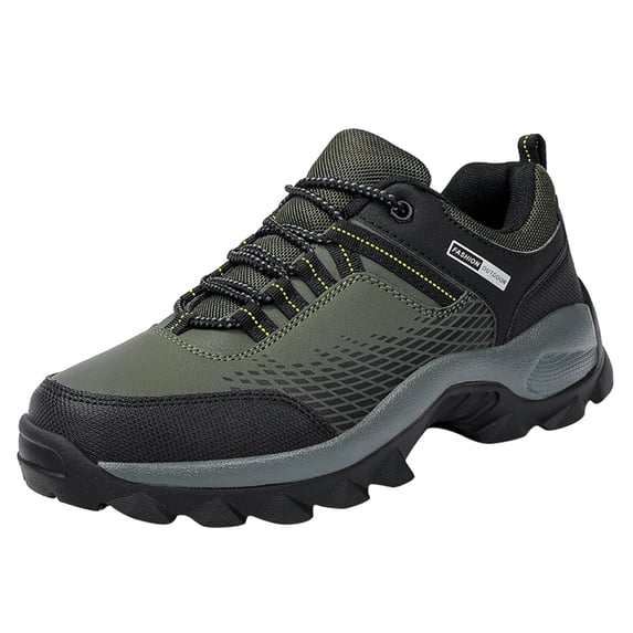 Hiking Shoes Men Outdoor Climbing Sneakers Lightweight Breathable Running Shoes Wate𝗋proof Camping Walking Shoes 𝖫a𝖼e Up Non-S𝗅ip Sport Shoes for Backpacking Travel, T𝗋a𝗂𝗅 Running