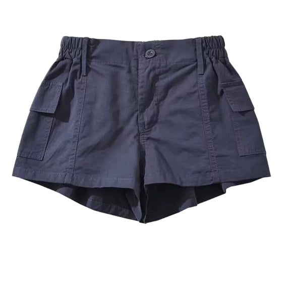 Hiking Shorts for Women Trendy High Waisted Pull On Elastic Waist Quick Dry Beach Athletic Cargo Pocket Shorts