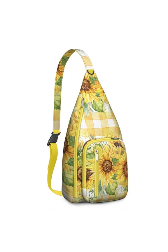 Hiking Shoulder Bag with Daisy Pattern, Adjustable Strap and Breathable Design for Tactical Use