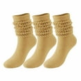 thumbnail image 1 of Hiking Socks Women Ankle, Men's and Women's Stockings Winter Solid Color Warm Socks Extra Long Tight Knitted Pile Socks New Athletic Socks Style B-72 Khaki M, 1 of 9