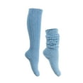 thumbnail image 1 of Hiking Socks Women Crew, Women Japanese Style Leg Warmers Wool Knit Long Leg Warmers Loose High Socks New Women Socks Athletic Ankle Style B-48 Sky Blue One Size, 1 of 1