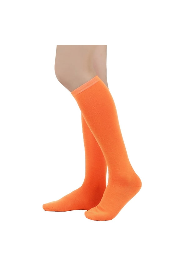 Hiking Socks for Women, Women's Fashion Soft Solid Color Knee High Socks New Socks for Women Ankle Athletic Style B-44 Orange One Size