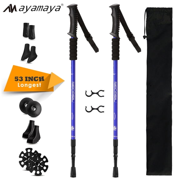 Hiking Stick Ayamaya Adjustable Walking Poles Lightweight Walking Sticks for Camping Backpacking, Aluminum Trekking Poles with Lock for Men and Women Blue
