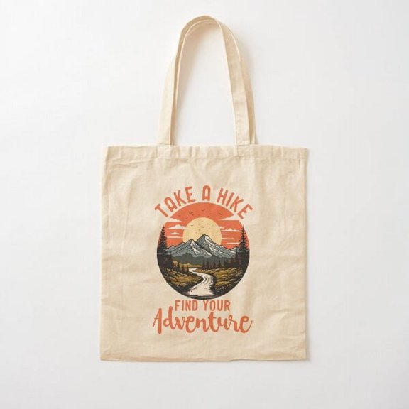 Hiking Style 065 Canvas Tote Bags, Reusable Shopping Bag