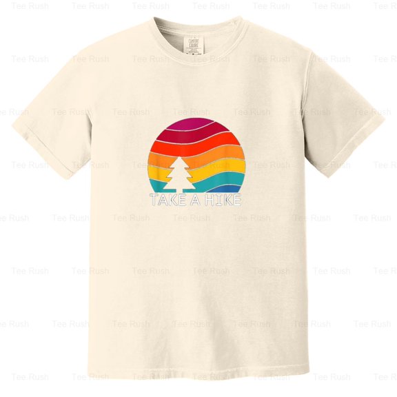 Hiking Take Hike Retro Design Camping Vintage, Outdoors, Nature, Funny, Comfort Color T-Shirt Unisex, up to 4XL