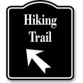 thumbnail image 1 of Hiking Trail 45 degree Up Left Arrow BLACK Aluminum Composite Sign, 20"24", 1 of 9
