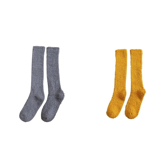 Hiking Wool Socks Women's Knee High Socks Thick Knitted Over The Knee Socks Fall Winter Warm Socks Boot Socks Socks Winter Women Coral Fleece Socks Middle Tube Sleeping Home Solid Calf Socks