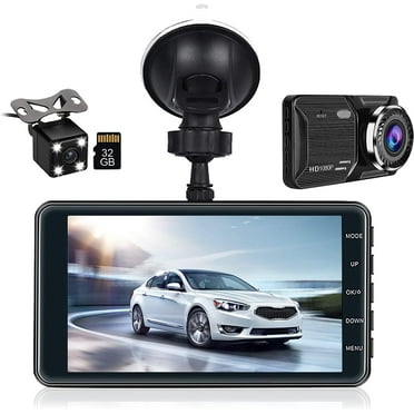 Hikity Dual Dash Cam 4'' LCD Touch Screen FHD 1080P Dashboard Camera Recorder Car Dashcam with Rear Camera, G-Sensor, HDR, Loop Recording, Parking Mode, Motion Detection