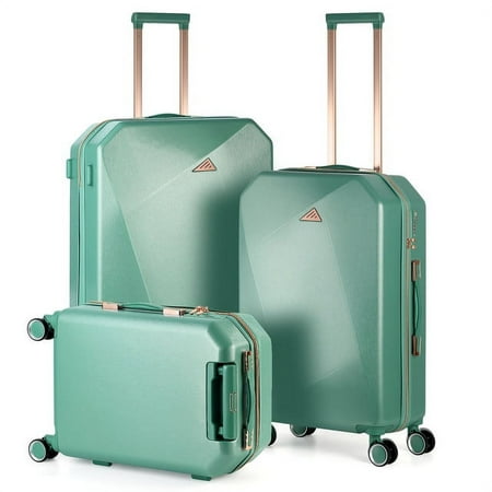 Hikolayae Anza View Collection Hardside Spinner Luggage Sets in Mint, 3 Piece - TSA Lock