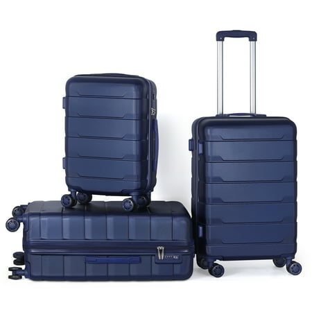 Hikolayae Foundation Collection Hardside Spinner Luggage Sets in Azure Blue, 3 Piece - TSA Lock