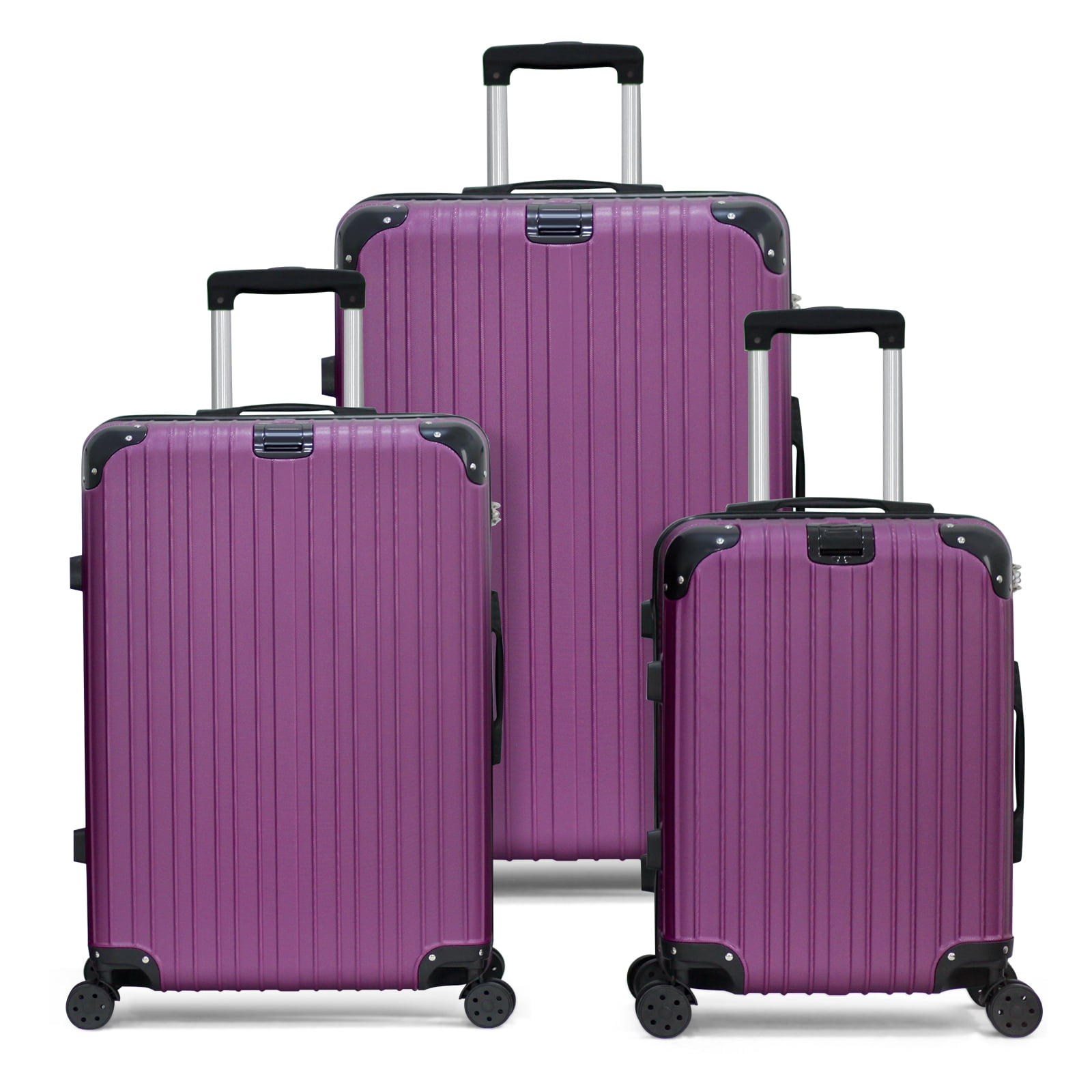 Hikolayae 3 Piece Geometric Collection Hardside Spinner Luggage