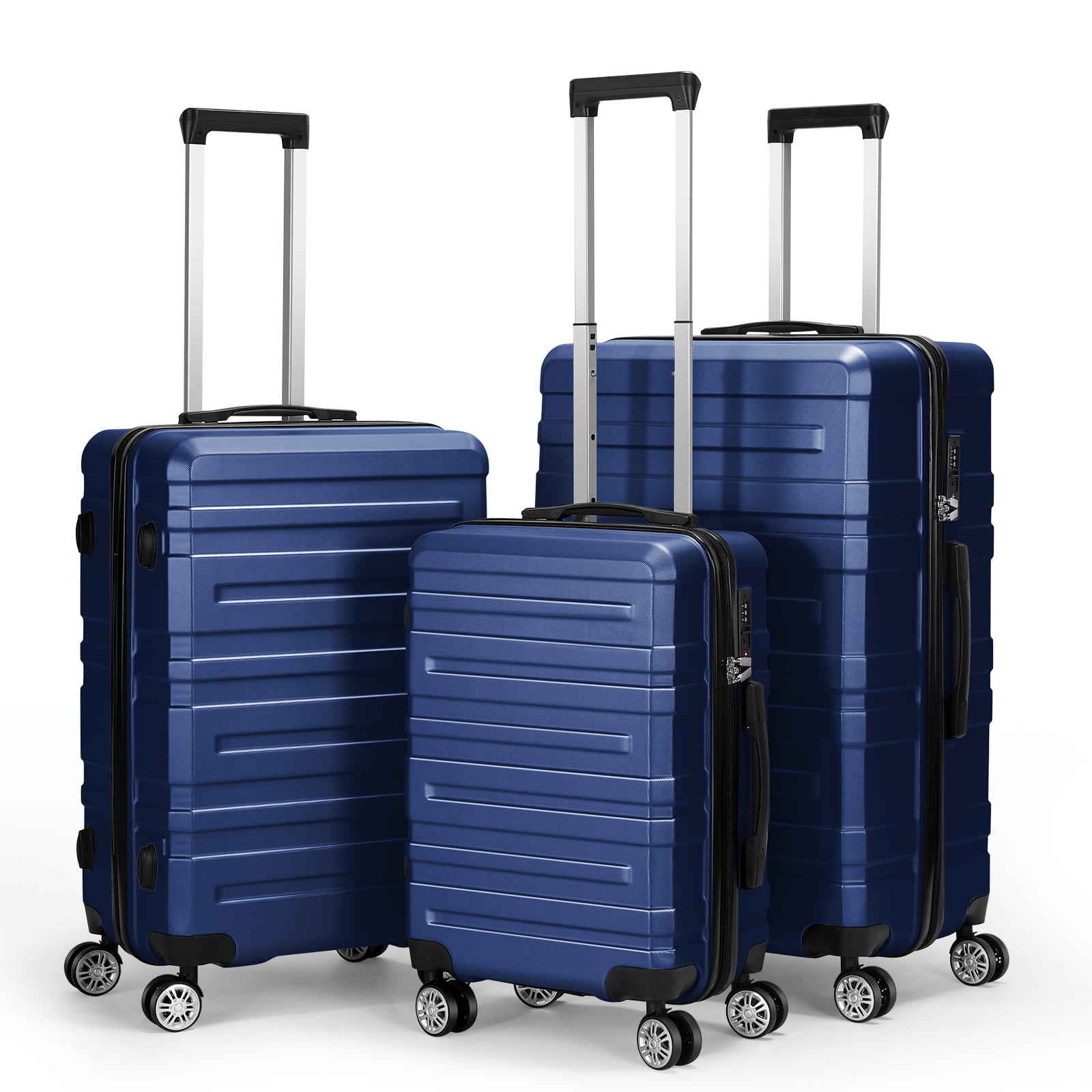Hikolayae Luggage Sets Hardside Spinner with TSA Lock in Navy Blue