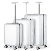 Hikolayae Mesa Collection Hardside Spinner Luggage Sets in White, 3 Piece - TSA Lock